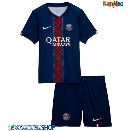 Maglie da calcio Paris Saint-Germain Prima Maglia Bambino 2025-26 Manica Corta + Pantaloni corti)